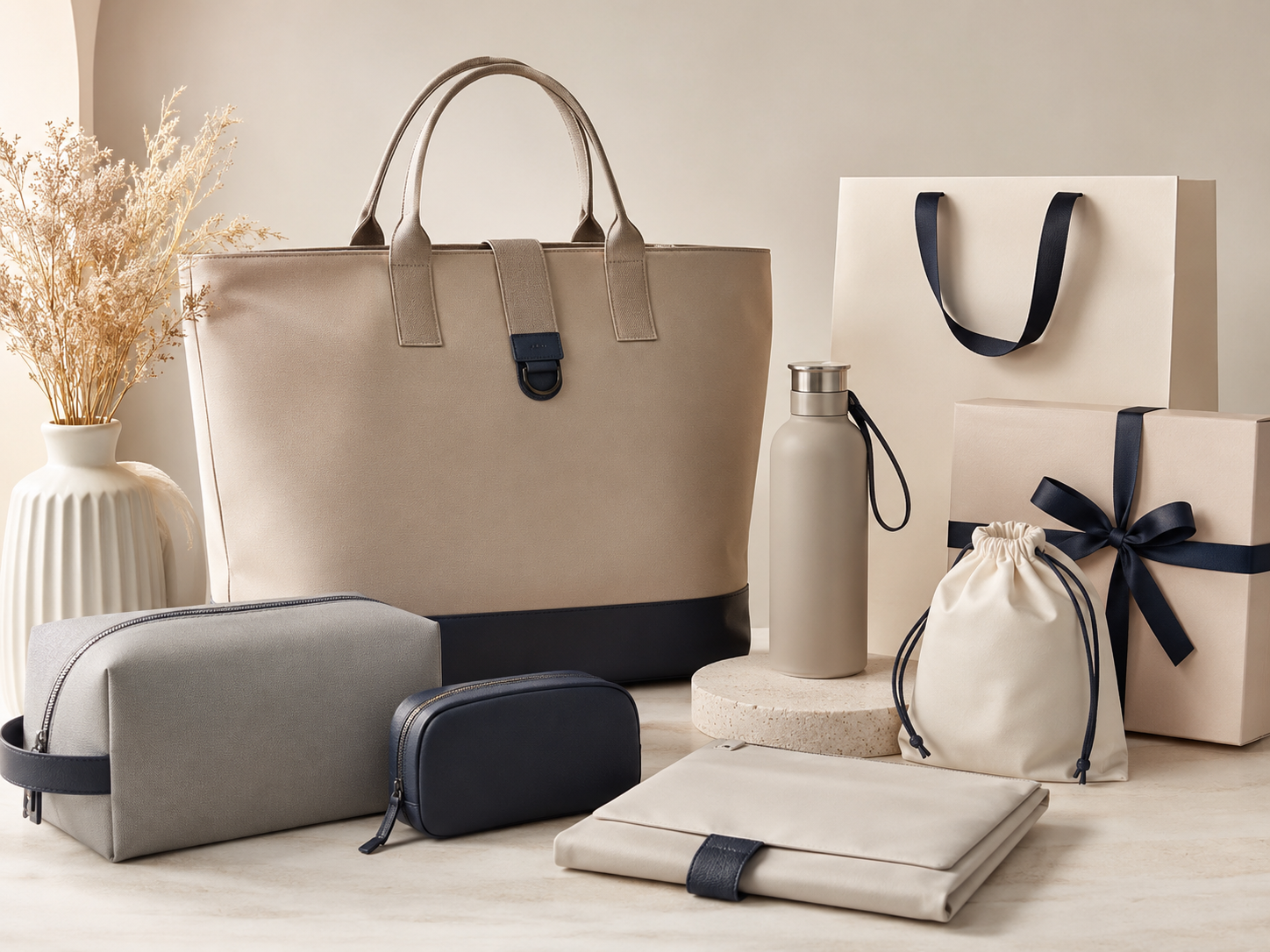 Custom corporate gift set bags, pouches and packaging accessories