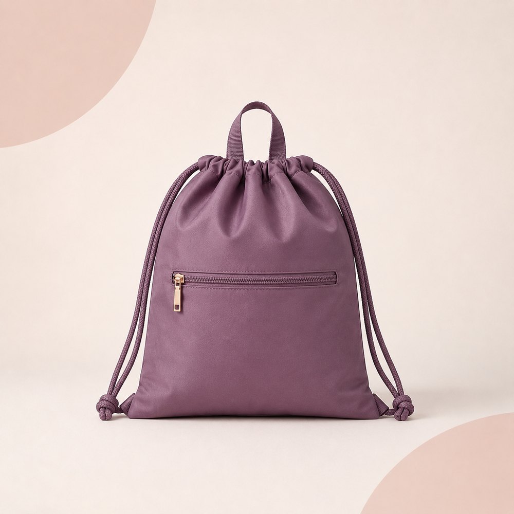 Plum Drawstring Backpack